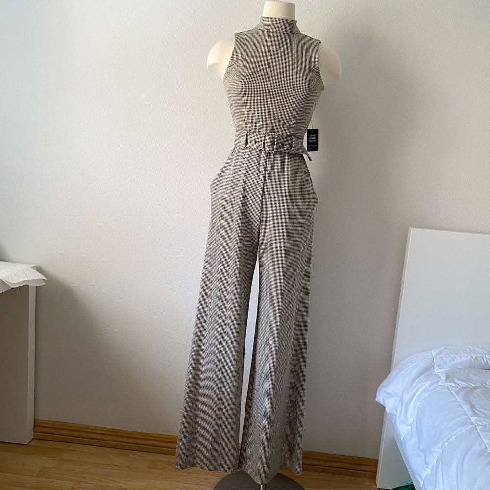 EXPRESS HOUNDSTOOTH JUMPSUIT
